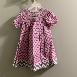 Geometric smocked dress